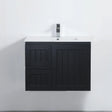 ACACIA SHAKER Matte Black PVC Wall Hung Vanity 750 Poseidon