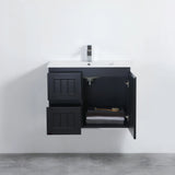 ACACIA SHAKER Matte Black PVC Wall Hung Vanity 750 Poseidon