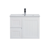 ACACIA SHAKER Matte White PVC Wall Hung Vanity 750 Poseidon