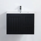 ACACIA SHAKER Matte Black PVC Wall Hung Vanity 750 Poseidon