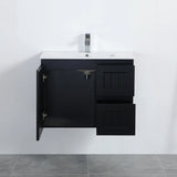 ACACIA SHAKER Matte Black PVC Wall Hung Vanity 750 Poseidon