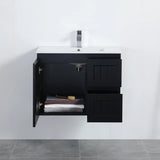 ACACIA SHAKER Matte Black PVC Wall Hung Vanity 750 Poseidon