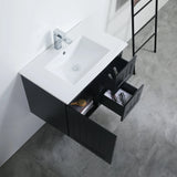 ACACIA SHAKER Matte Black PVC Wall Hung Vanity 750 Poseidon