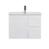 ACACIA SHAKER Matte White PVC Wall Hung Vanity 750 Poseidon