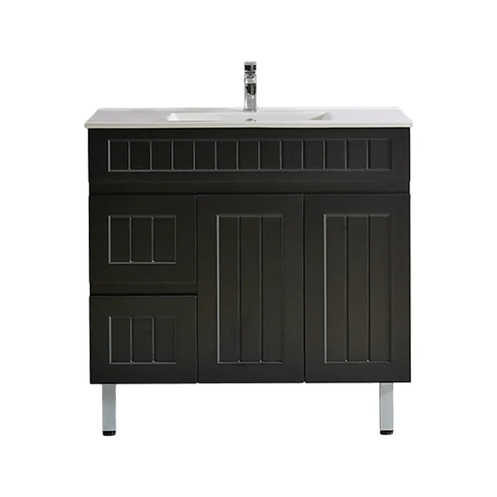 ACACIA SHAKER Matte Black PVC Floor Vanity 900mm Poseidon