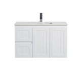 ACACIA SHAKER PVC Wall Hung Vanity 900 (Matte White) Poseidon