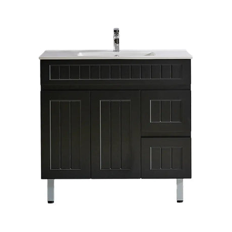 ACACIA SHAKER Matte Black PVC Floor Vanity 900mm Poseidon