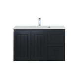ACACIA SHAKER PVC Wall Hung Vanity 900 (Matte Black) Poseidon