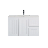 ACACIA SHAKER PVC Wall Hung Vanity 900 (Matte White) Poseidon