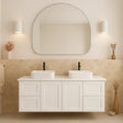 ACACIA SHAKER Matte White PVC Wall Hung Vanity 1200 (Double Bowl) Poseidon