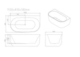 Anna Back-To-Wall Bathtub – Gloss White mercioaustralia