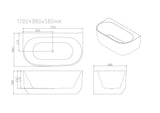 Anna Back-To-Wall Bathtub – Gloss White mercioaustralia