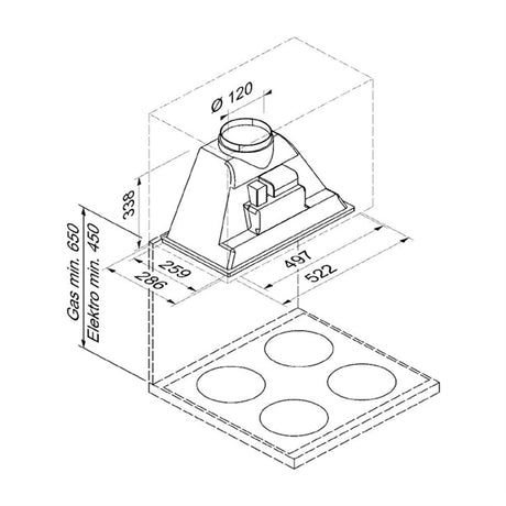 BLAUPUNKT 52CM UNDERMOUNT RANGEHOOD (BLACK) Blaupunkt