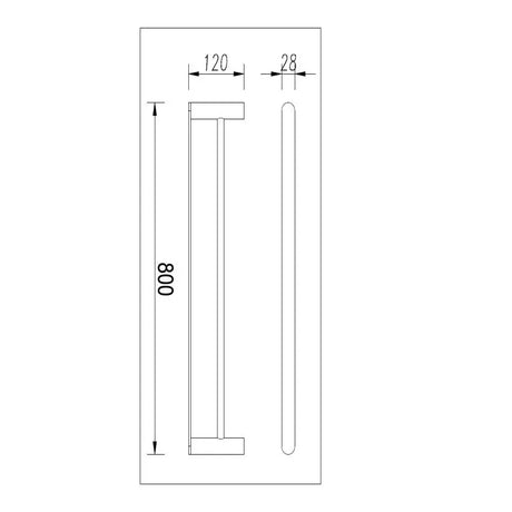 Bellino Chrome 800mm Double Towel Rail Aquaperla