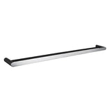 Bellino Chrome & Matte Black 800mm Double Towel Rail Aquaperla