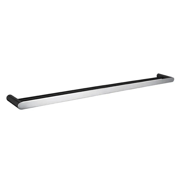 Bellino Chrome & Matte Black 800mm Double Towel Rail Aquaperla