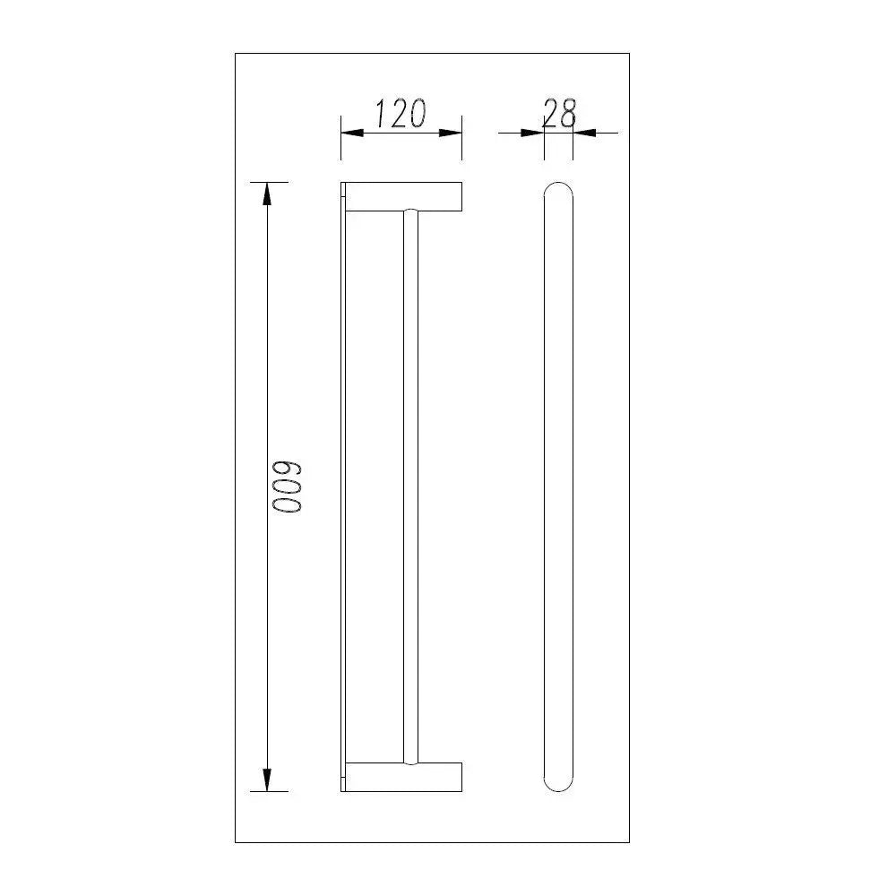 Bellino Brushed Yellow Gold 600mm Double Towel Rail Aquaperla