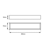 Cavallo Brushed Nickel Square Single Towel Rail 800mm Aquaperla
