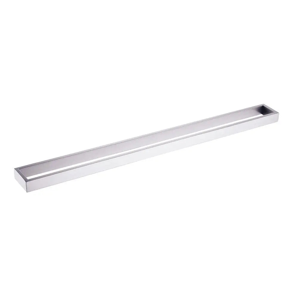 Cavallo Brushed Nickel Square Single Towel Rail 800mm Aquaperla