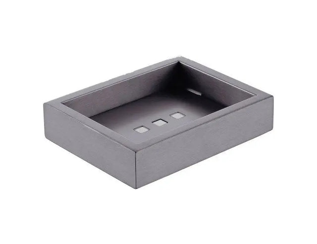 Cavallo Gun Metal Grey Square Soap Dish Aquaperla