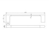 Bellino Gun Metal Grey Single Towel Rail 600mm Zinc Alloy Aquaperla