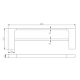 Bellino Chrome Zinc Alloy 800mm Double Towel Rail Aquaperla