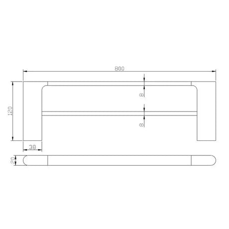 Bellino Chrome Zinc Alloy 800mm Double Towel Rail Aquaperla