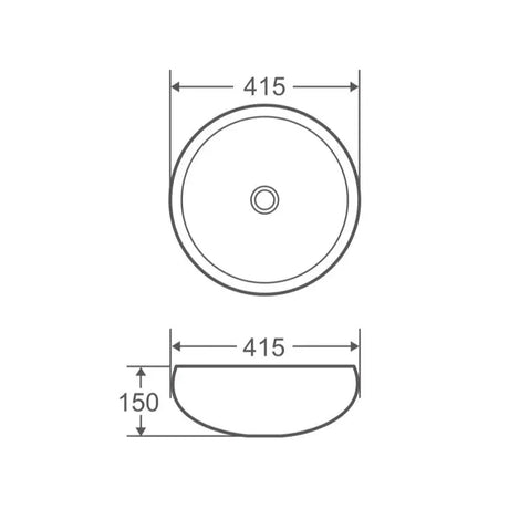 Asti 87 Counter-top Round Basin - Matt Black mercioaustralia
