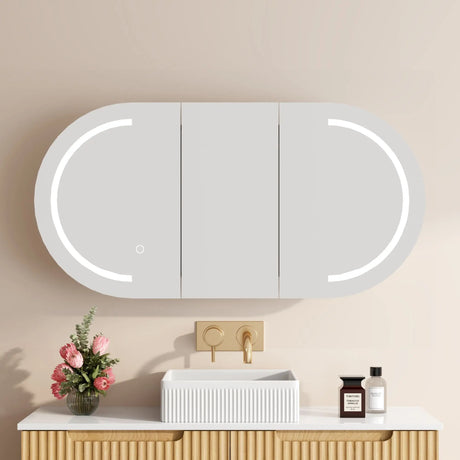 Athena 1200mm LED Oval Shaving Cabinet mercioaustralia