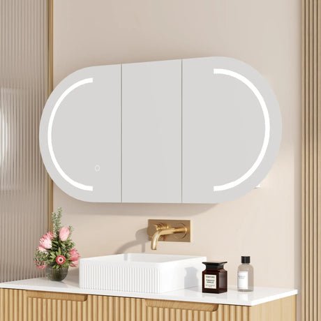 Athena 1200mm LED Oval Shaving Cabinet mercioaustralia
