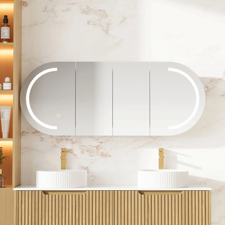 Athena 1500mm LED Oval Shaving Cabinet mercioaustralia
