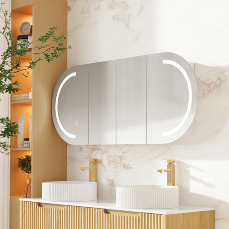 Athena 1500mm LED Oval Shaving Cabinet mercioaustralia