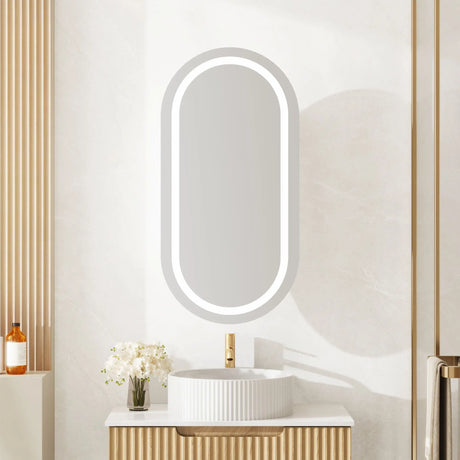 Athena 450 x 900mm LED Oval Shaving Cabinet mercioaustralia