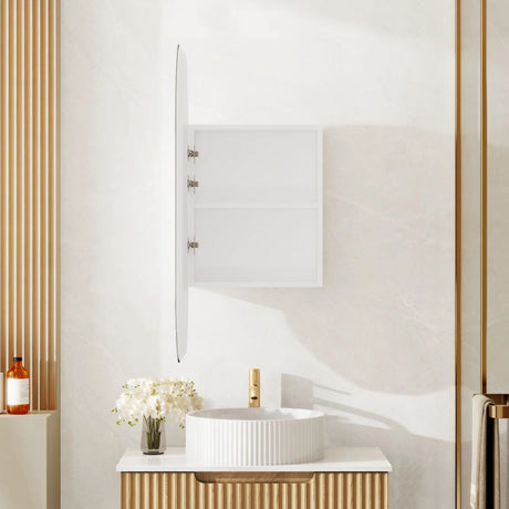 Athena 450 x 900mm LED Oval Shaving Cabinet mercioaustralia