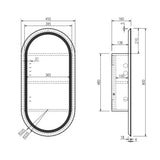 Athena 450 x 900mm LED Oval Shaving Cabinet mercioaustralia