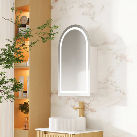 Athena 500 x 900mm LED Arch Shaving Cabinet mercioaustralia