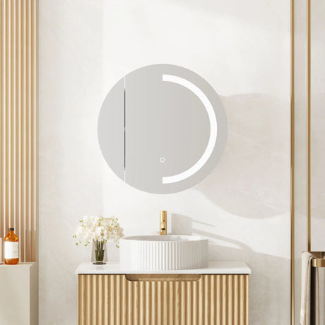 Athena 600mm LED Round Shaving Cabinet mercioaustralia