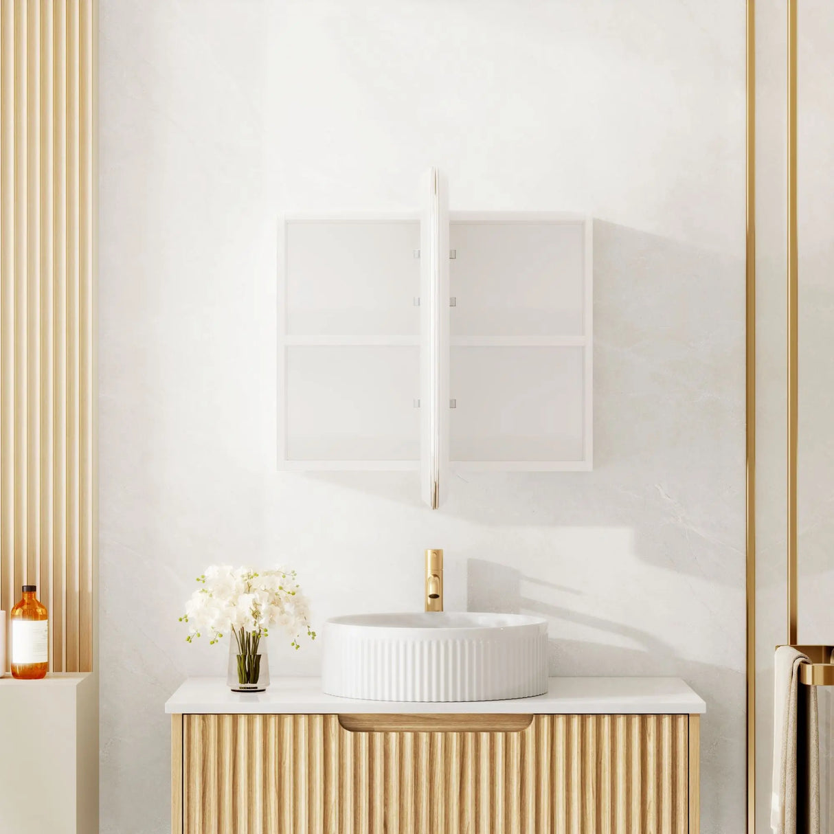 Athena 900mm LED Oval shaving Cabinet mercioaustralia