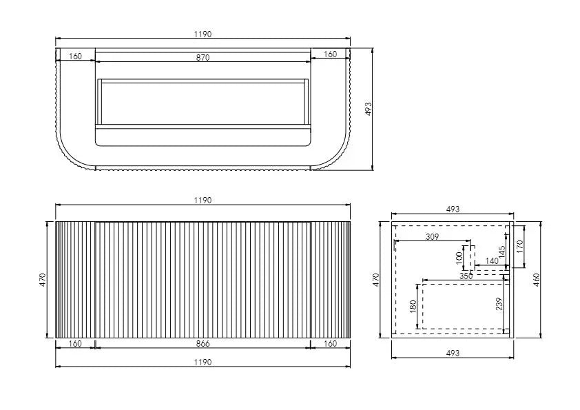 POS AVALON Wall Hung Vanity Matte Black (All Sizes) Poseidon