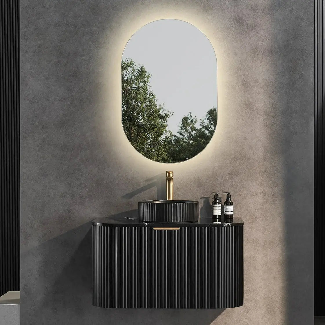 POS AVALON Wall Hung Vanity Matte Black (All Sizes) Poseidon