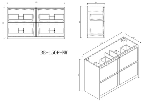 Bella 1500mm Freestanding Cabinet - Notaio Walnut mercioaustralia