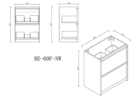 Bella 600mm Freestanding Cabinet - Notaio Walnut mercioaustralia