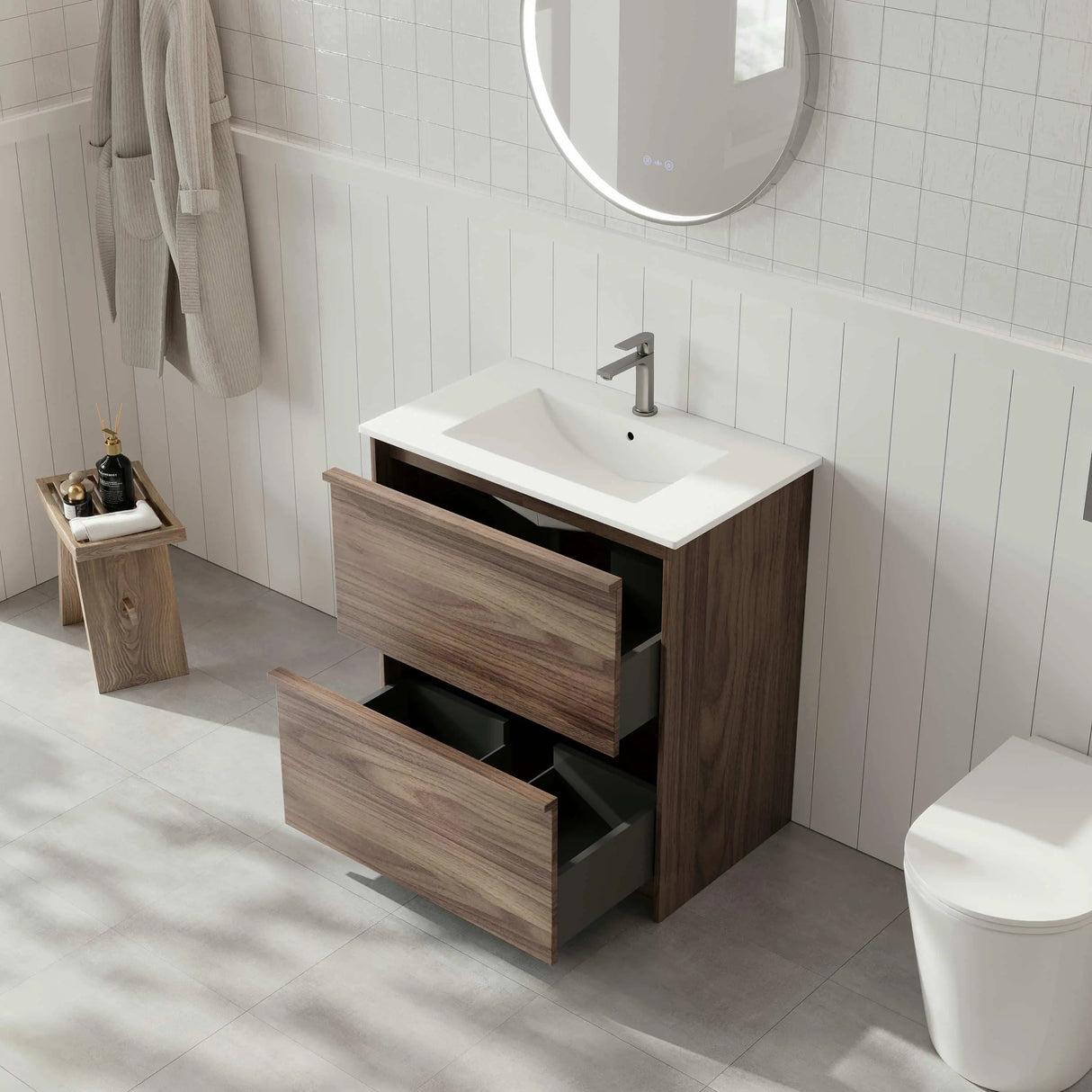 Bella 750mm Freestanding Cabinet - Notaio Walnut mercioaustralia