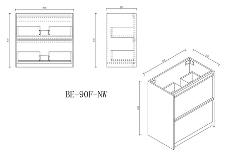 Bella 900mm Freestanding Cabinet - Notaio Walnut mercioaustralia
