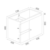 BIANCA 750mm MDF Wall-Hung Vanity (LHD) mercioaustralia
