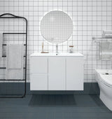 BIANCA 900mm MDF Wall-Hung Vanity (LHD) mercioaustralia