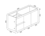 BIANCA 900mm MDF Wall-Hung Vanity (LHD) mercioaustralia