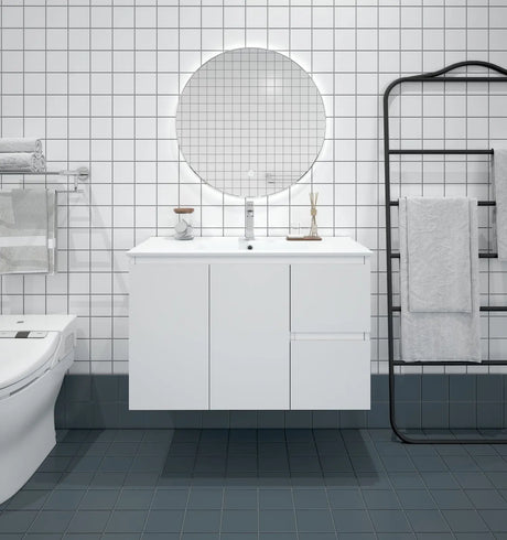 BIANCA 900mm MDF Wall-Hung Vanity (RHD) mercioaustralia