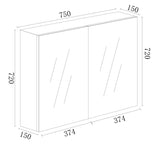 MDF Shaving Cabinet 750mm - Gloss White mercioaustralia