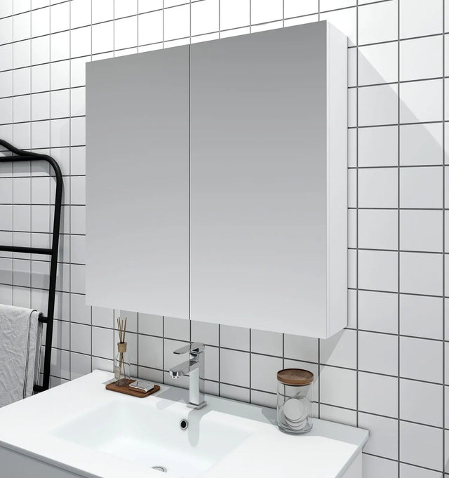 PVC Shaving Cabinet 900mm - Gloss White mercioaustralia